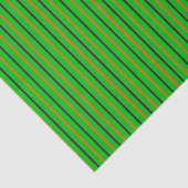 Papier Mousseline Vert néon avec bandes orange et violet (Détail)