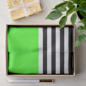 Papier Mousseline Vert néon avec rayures noires et blanches (Cadeau)