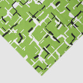 Papier Mousseline Vert noir blanc Motif moderne (Détail)
