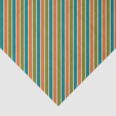 Papier Mousseline Vert olive, Turquoise et orange rayé (Détail)