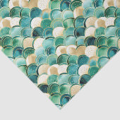 Papier Mousseline Vert Or blanc Abstrait (Détail)