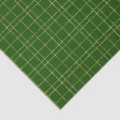 PAPIER MOUSSELINE VERT & OR IRLANDAIS PLAID MOTIFS (Détail)