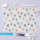Papier Mousseline Vert orange bleu de flèche tribale (Artisanat)