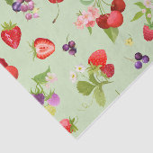 Papier Mousseline Vert pastel aux fruits mélangés (Détail)