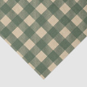 Papier Mousseline Vert Plaid rustique pays (Détail)