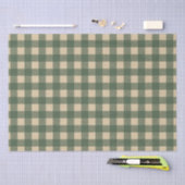Papier Mousseline Vert Plaid rustique pays (Artisanat)
