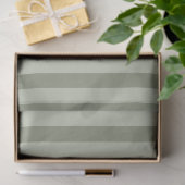 Papier Mousseline Vert sauge clair et foncé rayé (Cadeau)