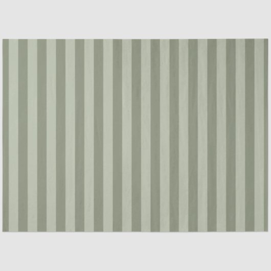 Papier Mousseline Vert sauge clair et foncé rayé (Recto)