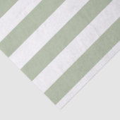 Papier Mousseline Vert sauge clair et rayures blanches (Détail)
