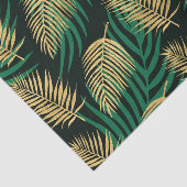 Papier Mousseline Vert sauvage et Feuilles d'or contre Noir (Détail)