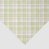 PAPIER MOUSSELINE VERT TAN BLANC MOTIFS PLAID (Détail)