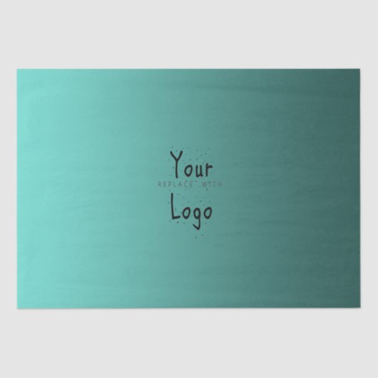 Papier Mousseline Vert turquoise de gradient élégant avec le logo (Recto)