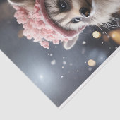 Papier Mousseline Veste rose Raccoon de Noël L.Face Découpage (Détail)