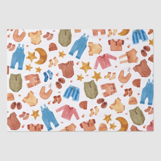 Papier Mousseline Vêtements pour bébés nouveau-nés Boho (Recto)