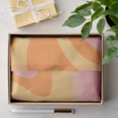 Papier Mousseline Vibe rétro Abstrait Swirl 60s les années 70 rose e (Cadeau)