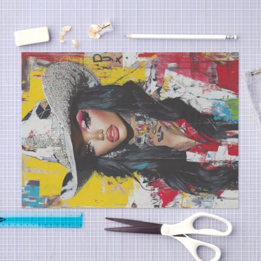 Papier Mousseline Vibes de graffiti3 (Artisanat)