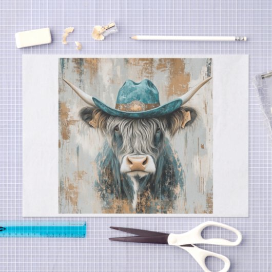 Papier Mousseline Vibes de vache Highland8 (Artisanat)