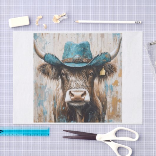 Papier Mousseline Vibes de vache Highland9 (Artisanat)