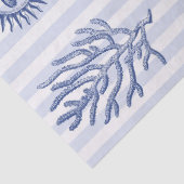 Papier Mousseline Vibes d'été Côtières Élégantes sur Rayures Bleues  (Détail)