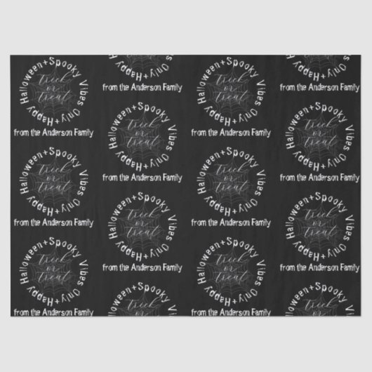 Papier Mousseline Vibes éffrayantes uniquement Noir et blanc Hallowe (Recto)