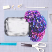 Papier Mousseline Vibrant bleu violet rose Hydrangée Florale (Artisanat)