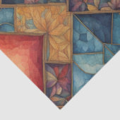 Papier Mousseline Vibrant Boho Caillé Floral (Détail)