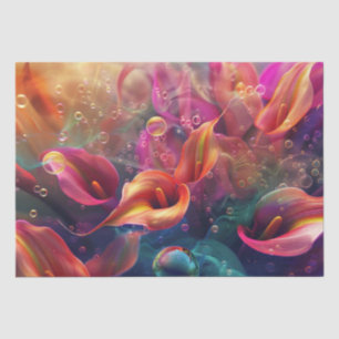 Papier Mousseline Vibrant Calla Lillie Translucide Bubble Decoupage