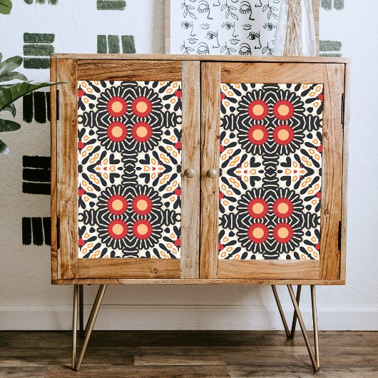 Papier Mousseline Vibrant Découpage de mosaïque ethnique arabesque d