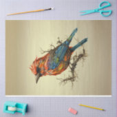 Papier Mousseline Vibrant exotique coloré pop art découpage oiseau (Artisanat)