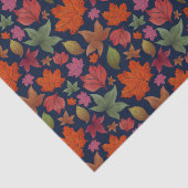 Papier Mousseline Vibrant Feuilles d'automne, rouge, orange, vert (Détail)