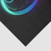 Papier Mousseline Vibrant infinity with rainbow butterfly on black (Détail)