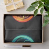 Papier Mousseline Vibrant infinity with rainbow butterfly on black (Cadeau)