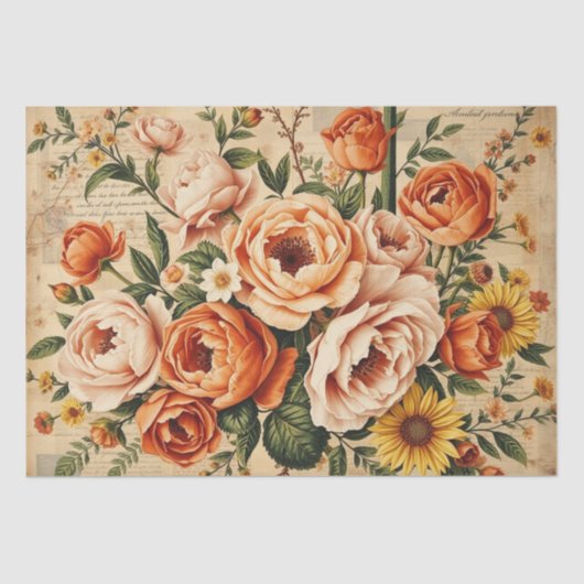 Papier Mousseline Vibrant Italian-Inspired Floral Collage (Recto)