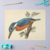 Papier Mousseline Vibrant Kingfisher aquarelle Découpage Oiseau Impr (Artisanat)