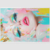 Papier Mousseline Vibrant Pop Queen Découpage Art Abstrait (Recto)