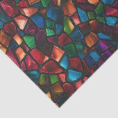 Papier Mousseline Vibrant Rainbow Watercolor Mosaic Stained Glass (Détail)