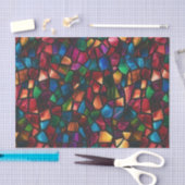 Papier Mousseline Vibrant Rainbow Watercolor Mosaic Stained Glass (Artisanat)