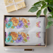 Papier Mousseline Vibrant Spring Flowers & Butterflies Decoupage (Cadeau)