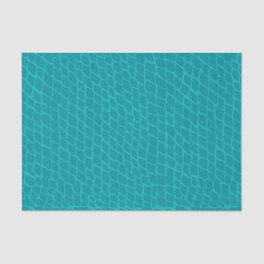 Papier Mousseline Vibrant Teal Fish Scales Mermaid Texture Decoupage (Recto)