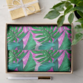 Papier Mousseline Vibrant Tropical Monstera Feuille Exotic Motif  (Cadeau)