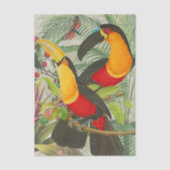 Papier Mousseline Vibrant Tropical Toucan Birds Art Exotic Jungle (Recto)