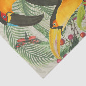 Papier Mousseline Vibrant Tropical Toucan Birds Art Exotic Jungle (Détail)
