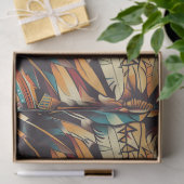 Papier Mousseline Vibrant Turquoise "Méso-Américain Motif" papier pa (Cadeau)