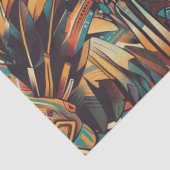 Papier Mousseline Vibrant Turquoise "Méso-Américain Motif" papier pa (Détail)