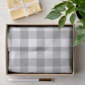 Papier Mousseline Vichy Buffalo à carreaux gris Rustique Farmhouse (Cadeau)