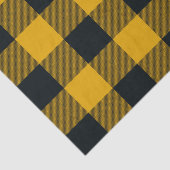Papier Mousseline Vichy jaune et noir rustique à carreaux (Détail)