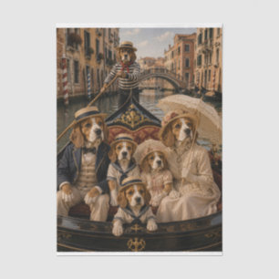 Papier Mousseline Victorian Beagle Family Tissue Paper Decoupage