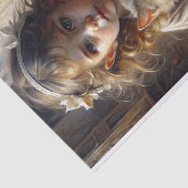 Papier Mousseline Victorian Freckled Girl with Kitten Decoupage (Détail)