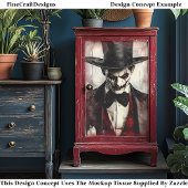 Papier Mousseline Victorian Gothic Sinister Villain BB6 Découpage