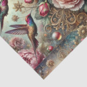Papier Mousseline Victorian Hummingbird & Pastel Rose Decoupage  (Détail)